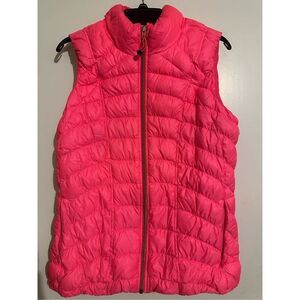 Athleta DOWNTIME VEST CORALADE Barbie Pink Size XL Puffer goose down